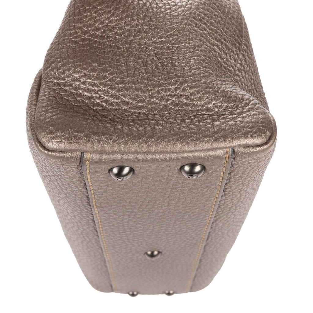 Fendi Medium Peekaboo Gray Selleria Leather Handbag — view 7