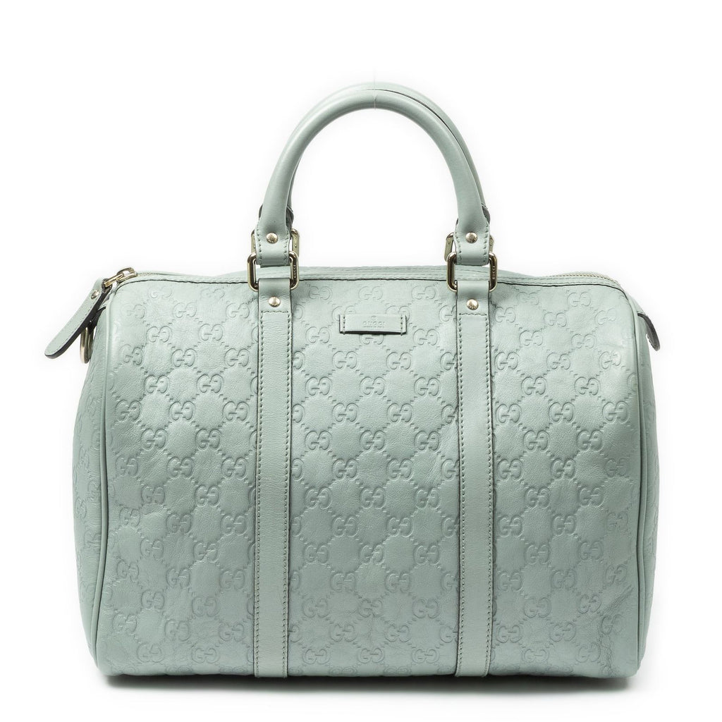 Gucci Medium Boston Light Blue Guccissima Handbag