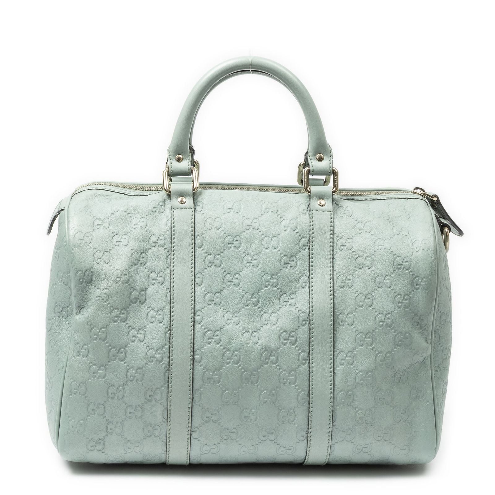 Gucci Medium Boston Light Blue Guccissima Handbag — view 5
