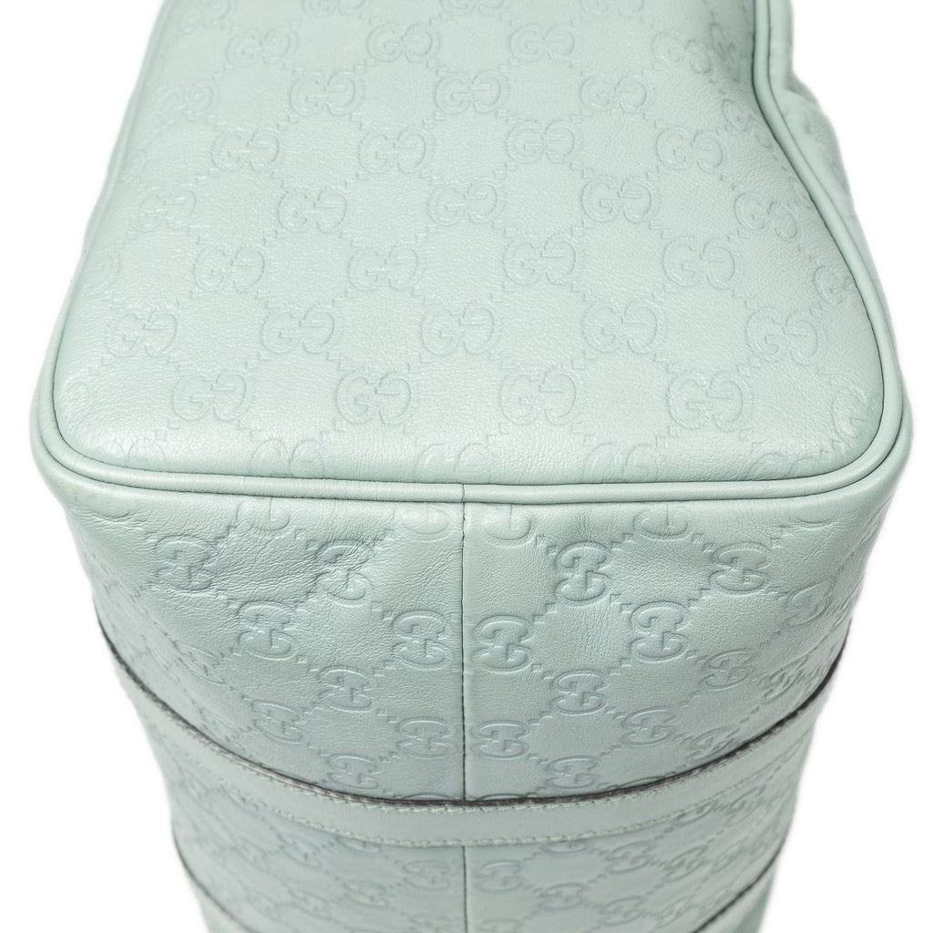 Gucci Medium Boston Light Blue Guccissima Handbag — view 7