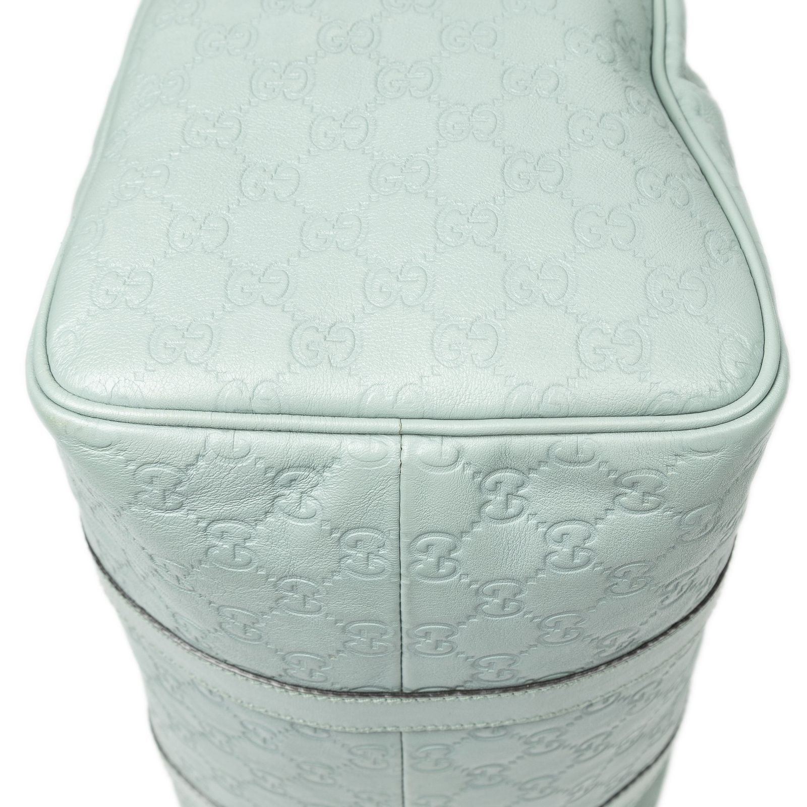 Gucci Medium Boston Light Blue Guccissima Handbag — view 7