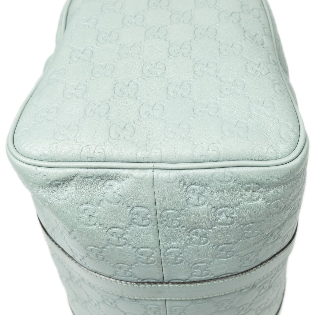 Gucci Medium Boston Light Blue Guccissima Handbag — view 8