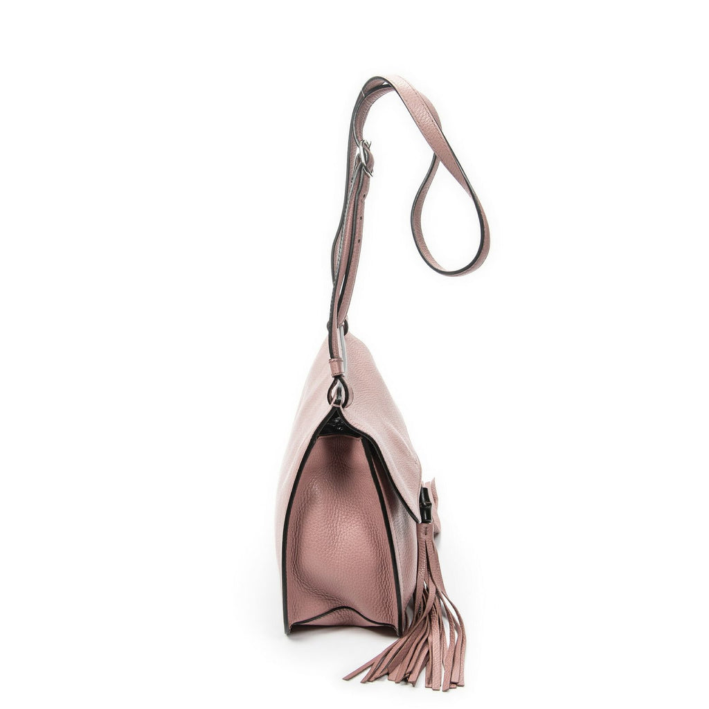 Gucci Medium Bamboo Daily Flap Bag Pink Grain Calfskin Leather — view 4