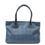 Celine Horizontal Sulky Zip Tote Navy Carriage Print Canvas — view 5