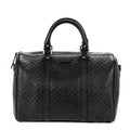 Gucci Medium Boston Black Micro Guccissima Leather Shoulder Bag