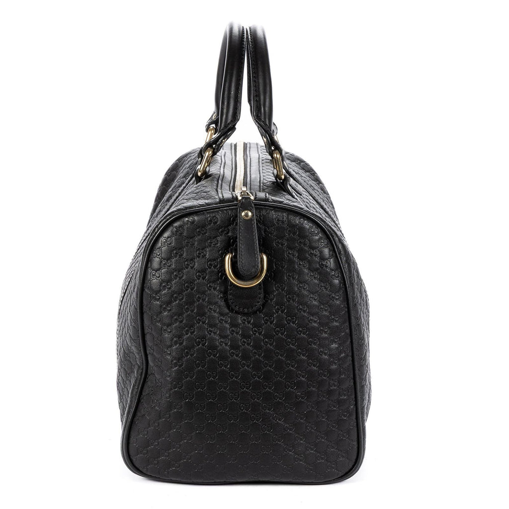 Gucci Medium Boston Black Micro Guccissima Leather Shoulder Bag — view 4
