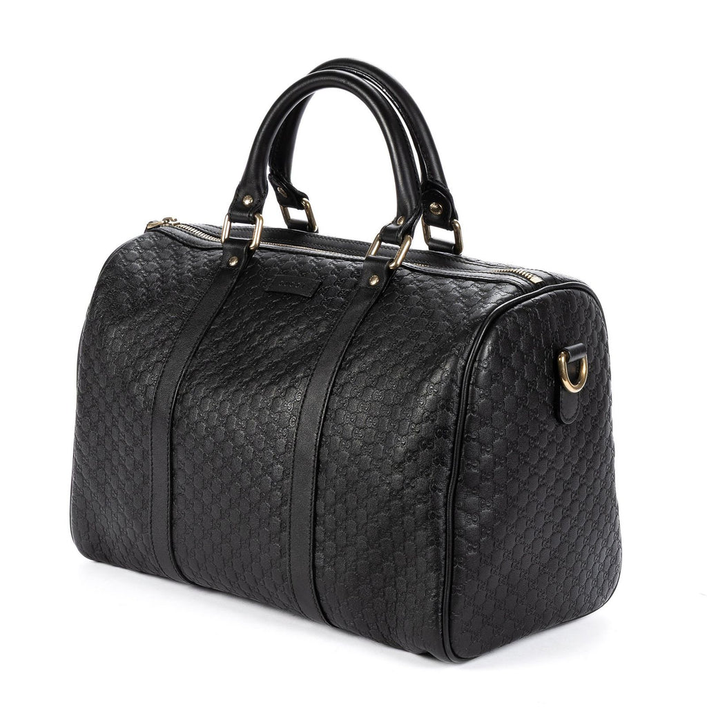 Gucci Medium Boston Black Micro Guccissima Leather Shoulder Bag — view 2