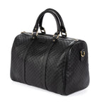 Gucci Medium Boston Black Micro Guccissima Leather Shoulder Bag — view 2