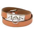 Hermes Rivale Double Tour Bracelet Orange Swift Leather