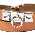 Hermes Rivale Double Tour Bracelet Orange Swift Leather — view 3