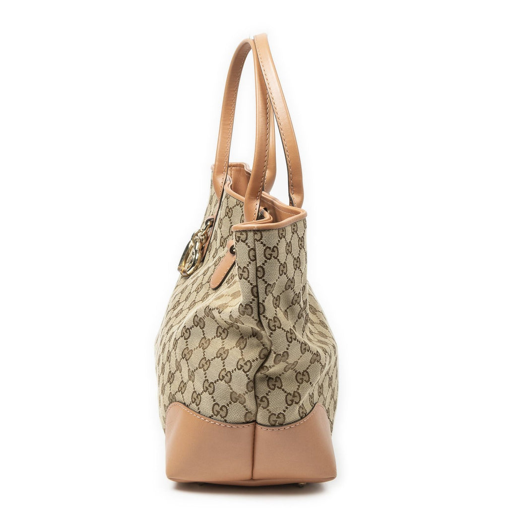 Gucci Heartbit Open Tote Light Orange Beige GG Canvas — view 3