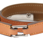 Hermes Rivale Double Tour Bracelet Orange Swift Leather — view 4