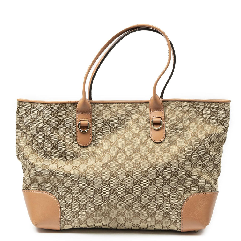 Gucci Heartbit Open Tote Light Orange Beige GG Canvas — view 5