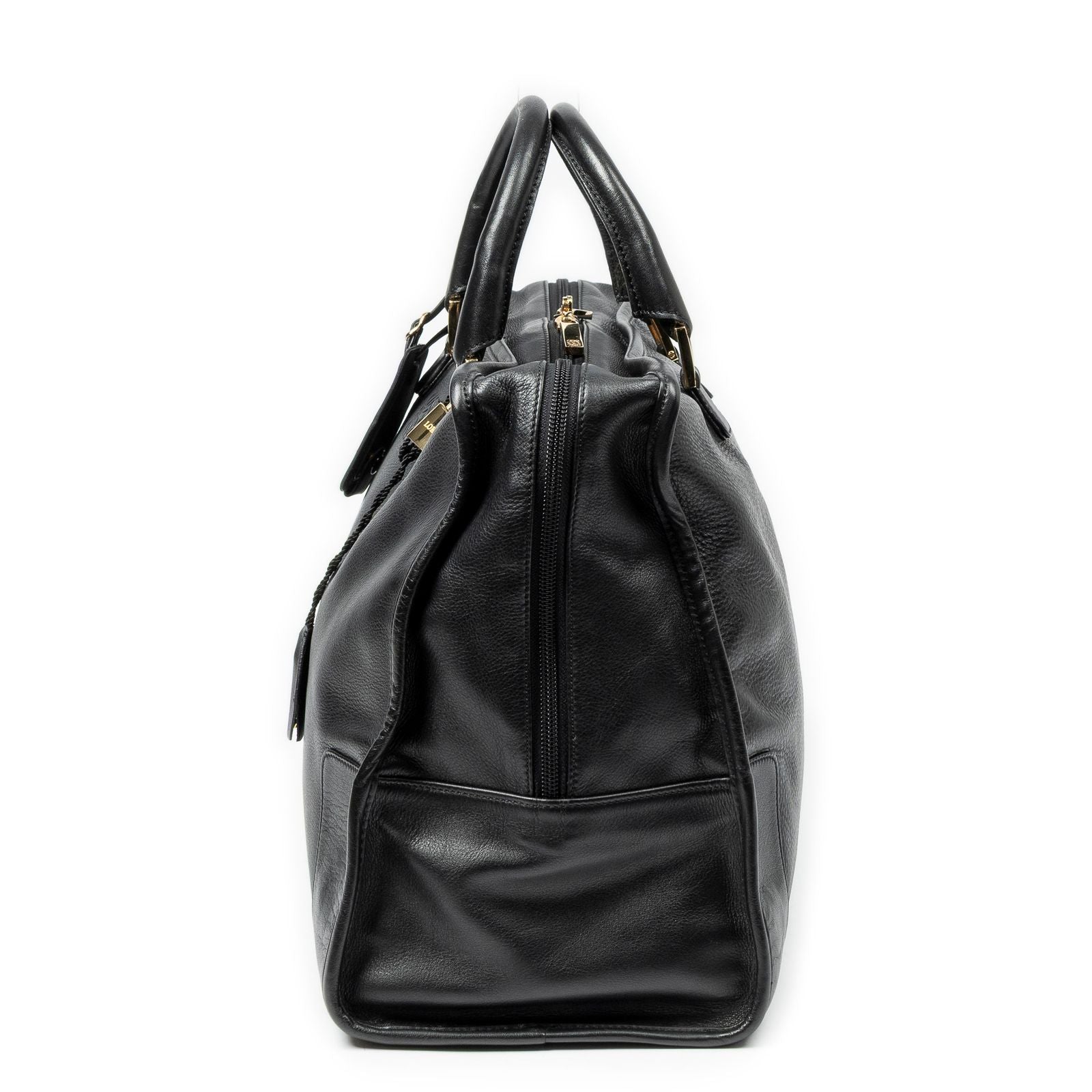 Loewe Amazona Black Calfskin Leather Handbag — view 3