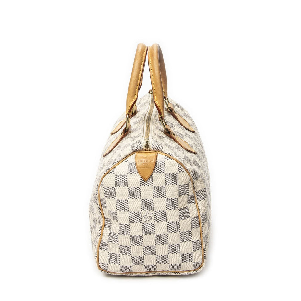 Louis Vuitton Speedy Ivory Damier Azur Handbag — view 4