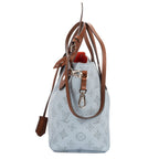 Louis Vuitton Hina Light Blue Brown Mahina Leather Shoulder Bag — view 3