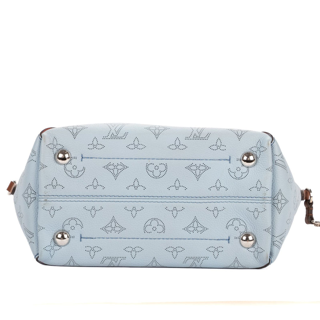 Louis Vuitton Hina Light Blue Brown Mahina Leather Shoulder Bag — view 6