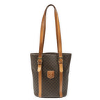 Celine Vintage Bucket Tote Brown Tan Macadam Canvas