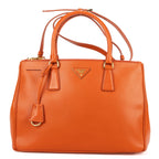 Prada Medium Garda Tote Orange Saffiano Luxe Leather