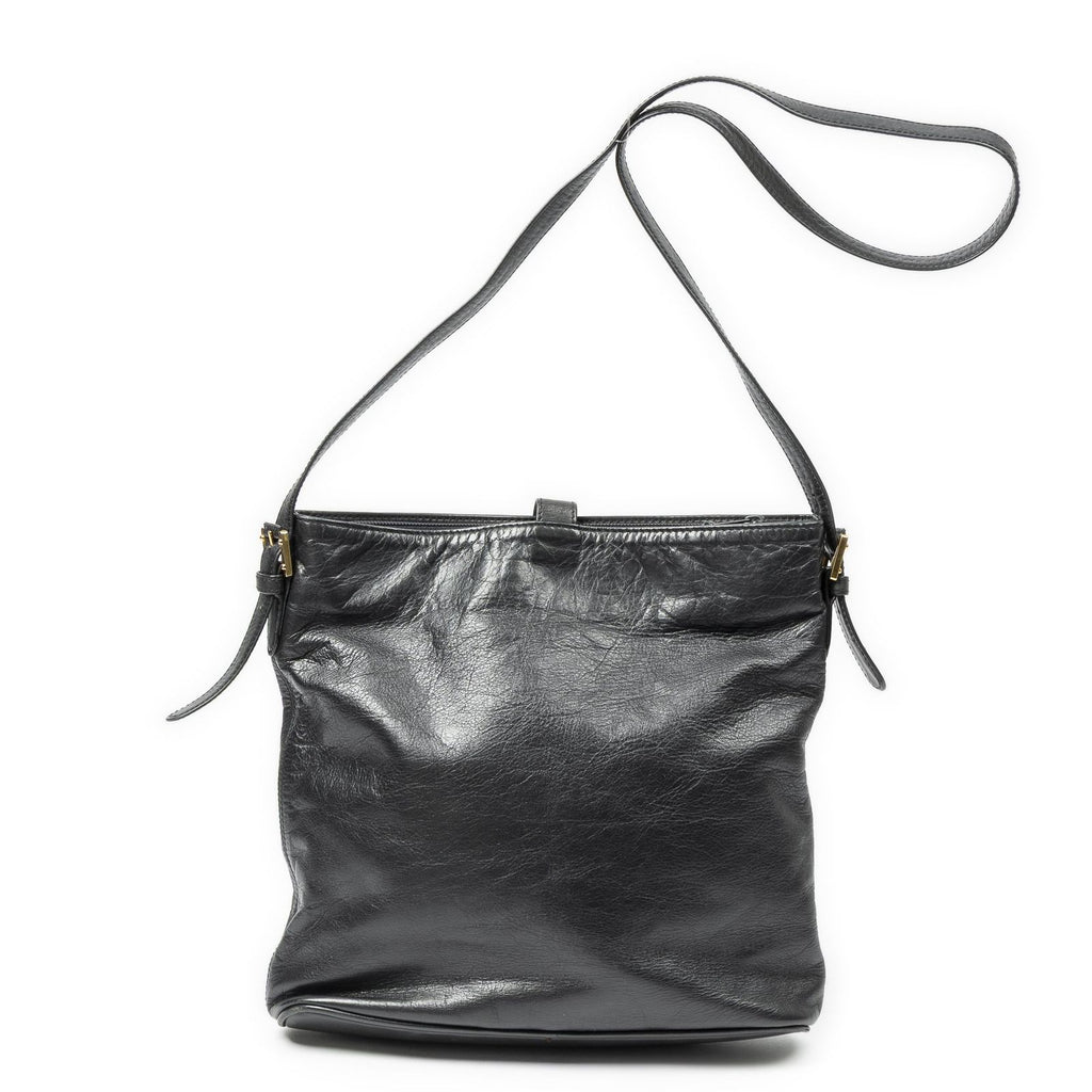 Loewe Vintage Flap Bag Crossbody Black Calfskin Leather — view 5