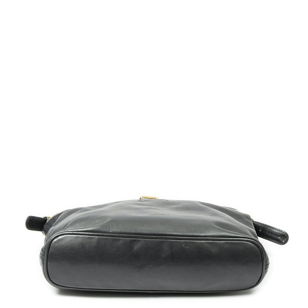 Loewe Vintage Flap Bag Crossbody Black Calfskin Leather — view 6