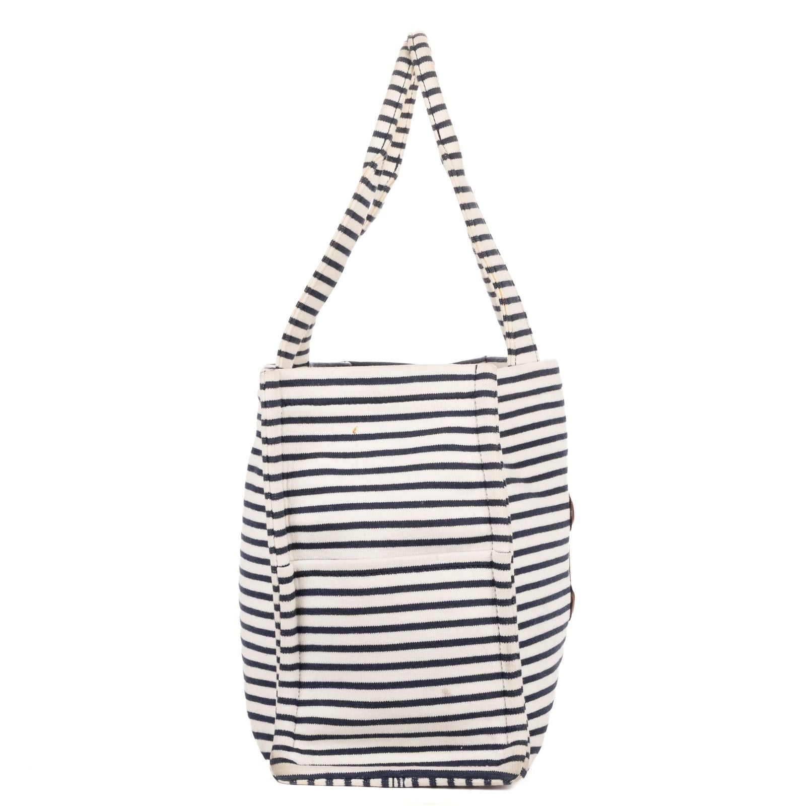 Celine Cabas Thais Tote White Blue Striped Canvas — view 4