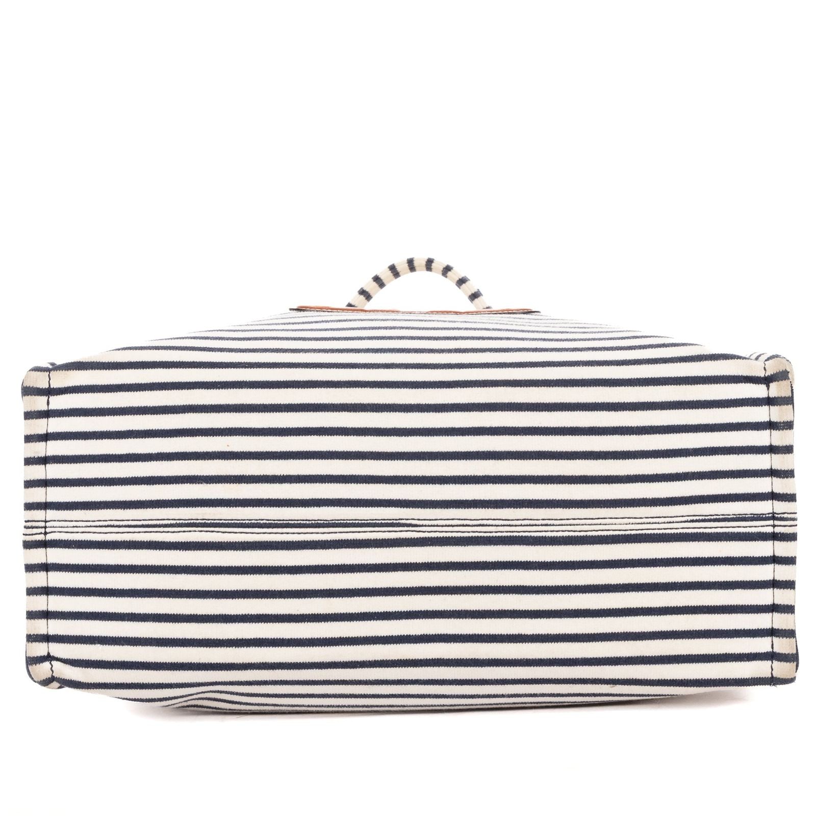 Celine Cabas Thais Tote White Blue Striped Canvas — view 6