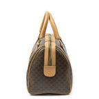 Celine Vintage Small Boston Brown Beige Macadam Canvas Handbag — view 3