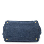 Prada Medium Canapa Tote Blue Denim Canvas — view 6
