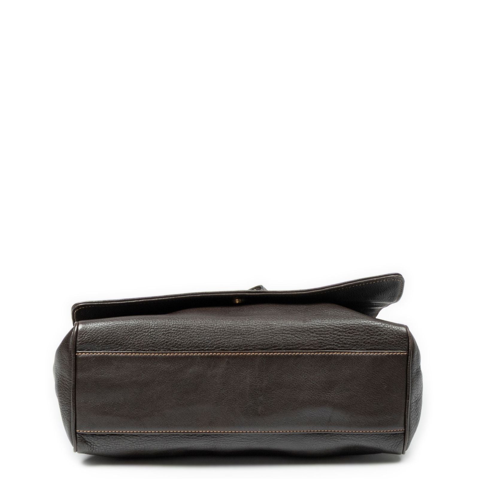 Loewe Flap Bag Messenger Dark Brown Grain Calfskin Leather — view 6