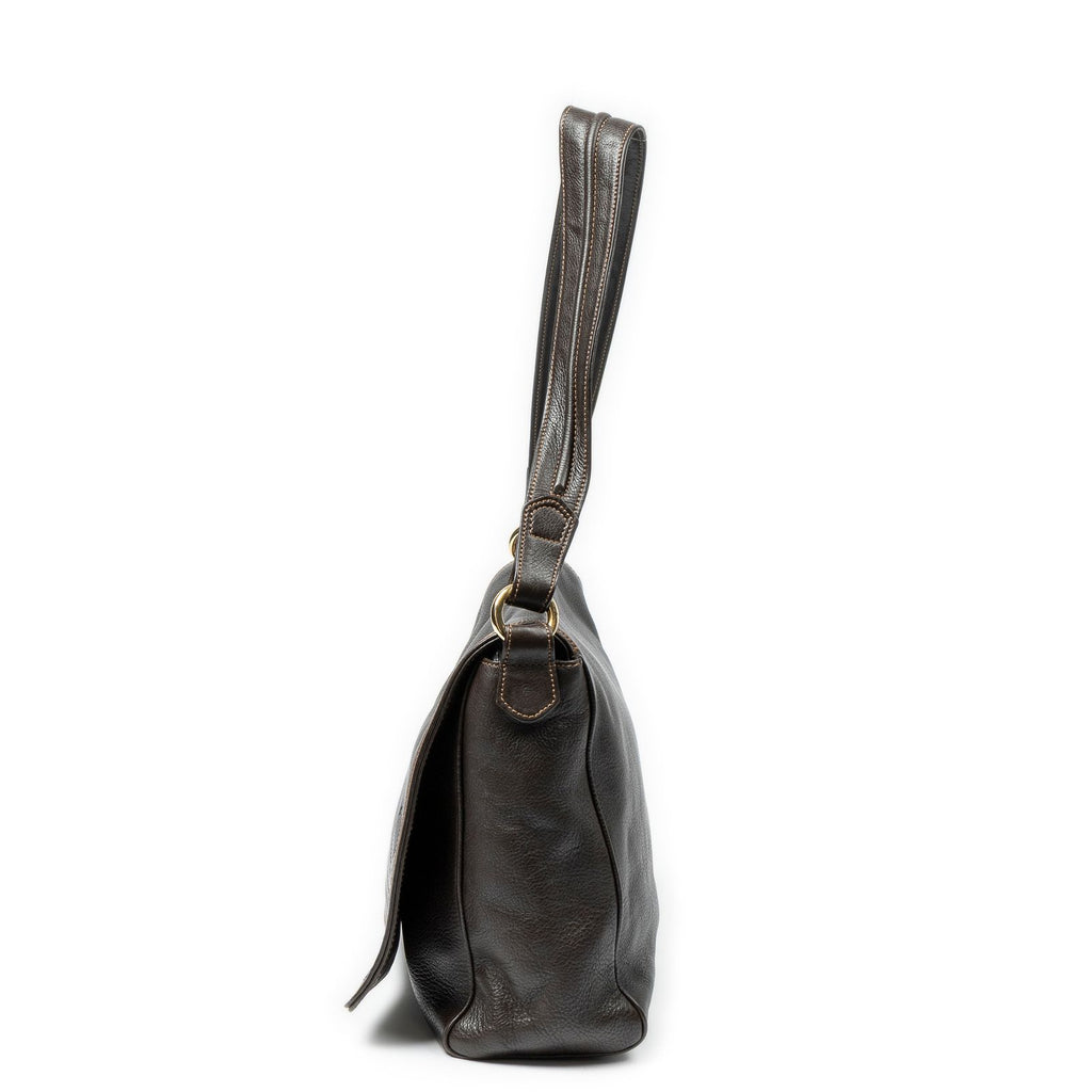 Loewe Flap Bag Messenger Dark Brown Grain Calfskin Leather — view 3