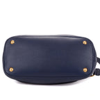 Prada Foldover Flap Bag Crossbody Navy Vitello Daino — view 6