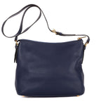 Prada Foldover Flap Bag Crossbody Navy Vitello Daino — view 5