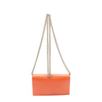 Gucci Betty Chain Wallet Orange Grain Calfskin Leather Shoulder Bag — view 5