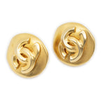 Chanel Small CC Round Clip on Earrings Gold Plated