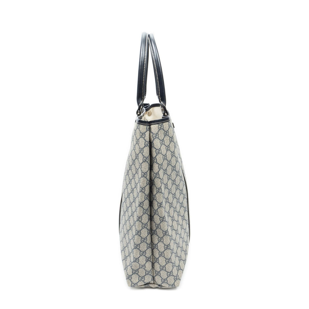 Gucci Vertical Tote Navy Beige Supreme Canvas — view 4