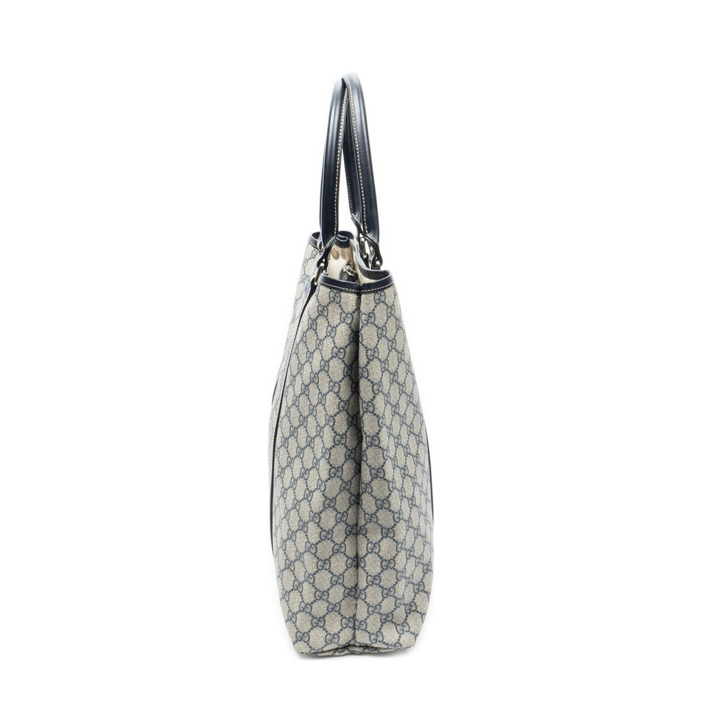 Gucci Vertical Tote Navy Beige Supreme Canvas — view 3