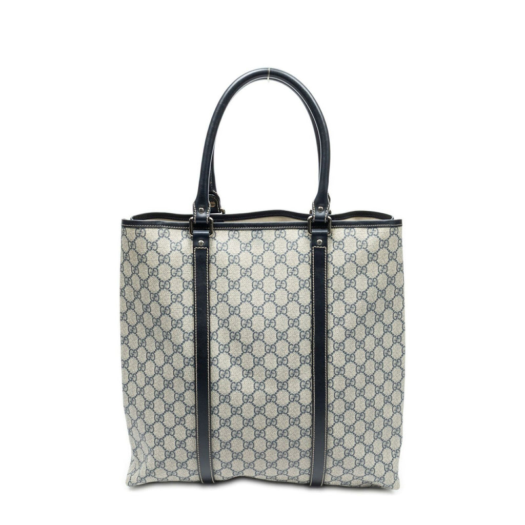 Gucci Vertical Tote Navy Beige Supreme Canvas — view 5