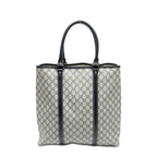 Gucci Vertical Tote Navy Beige Supreme Canvas — view 5