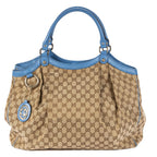 Gucci Sukey Tote Beige Blue GG Canvas