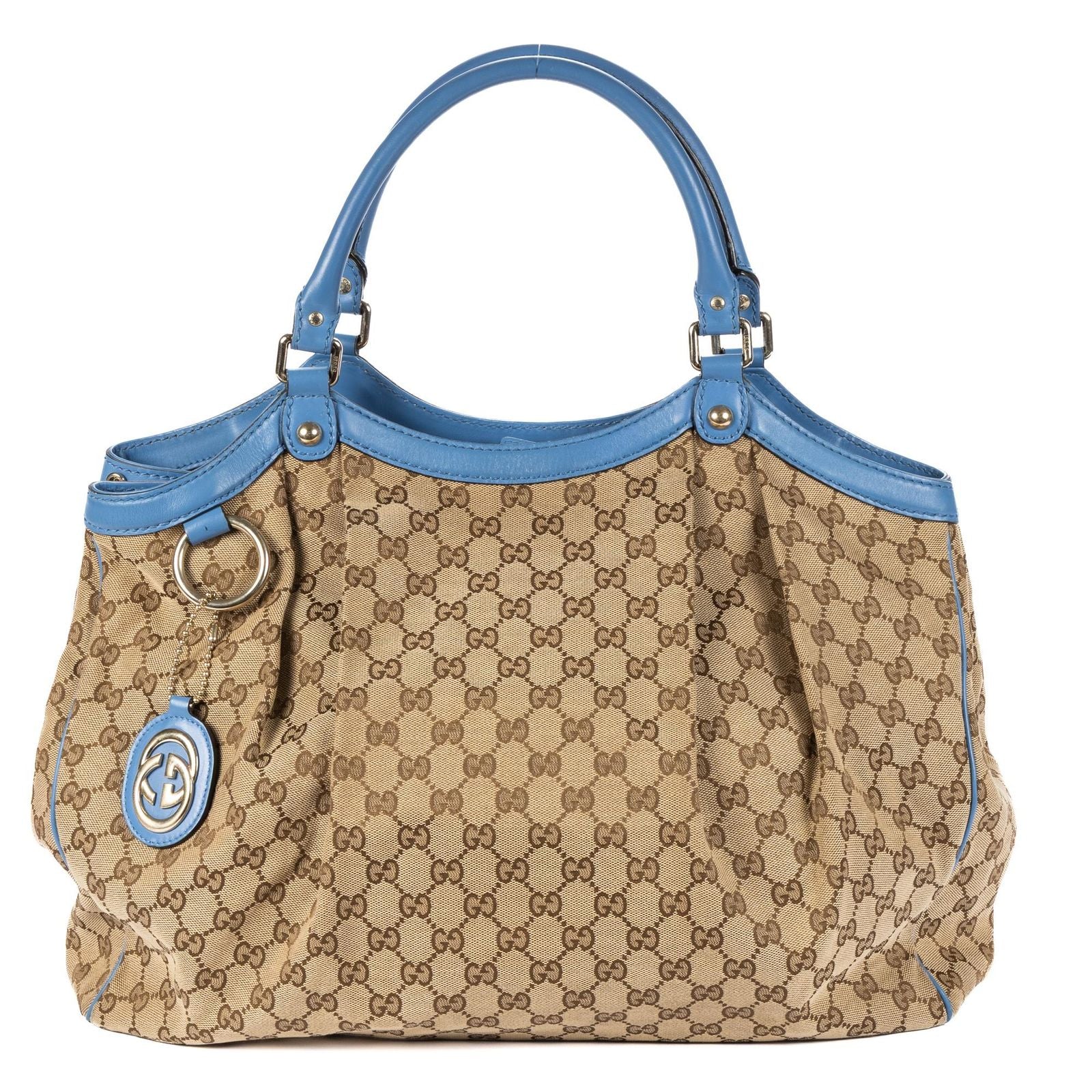 Gucci Sukey Tote Beige Blue GG Canvas