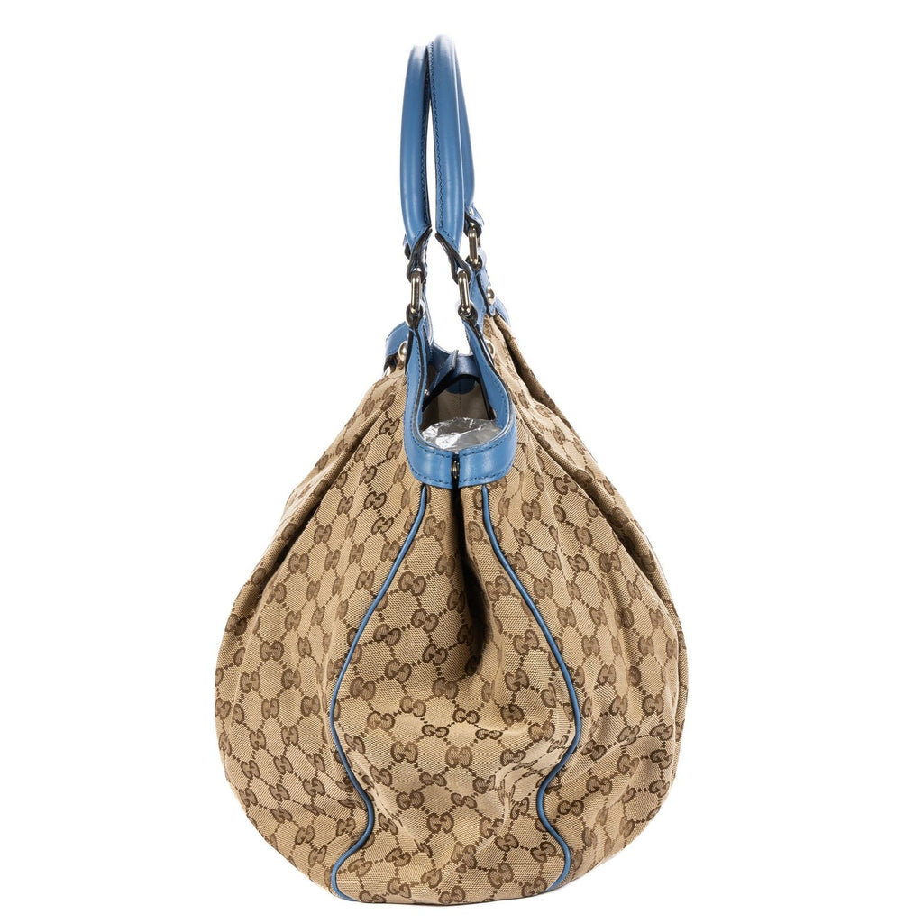 Gucci Sukey Tote Beige Blue GG Canvas — view 3