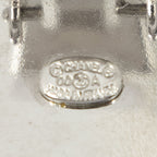 Chanel CC Logo Round Clip Type Earrings Silver Resin — view 3