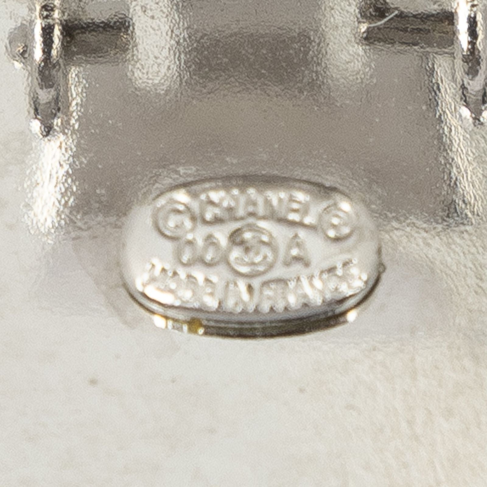 Chanel CC Logo Round Clip Type Earrings Silver Resin — view 3
