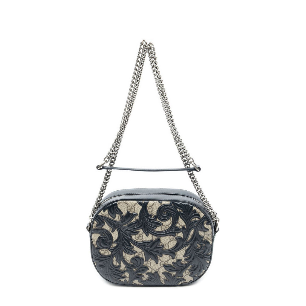 Gucci Mini Arabesque Chain Crossbody Black Beige Supreme Canvas — view 5