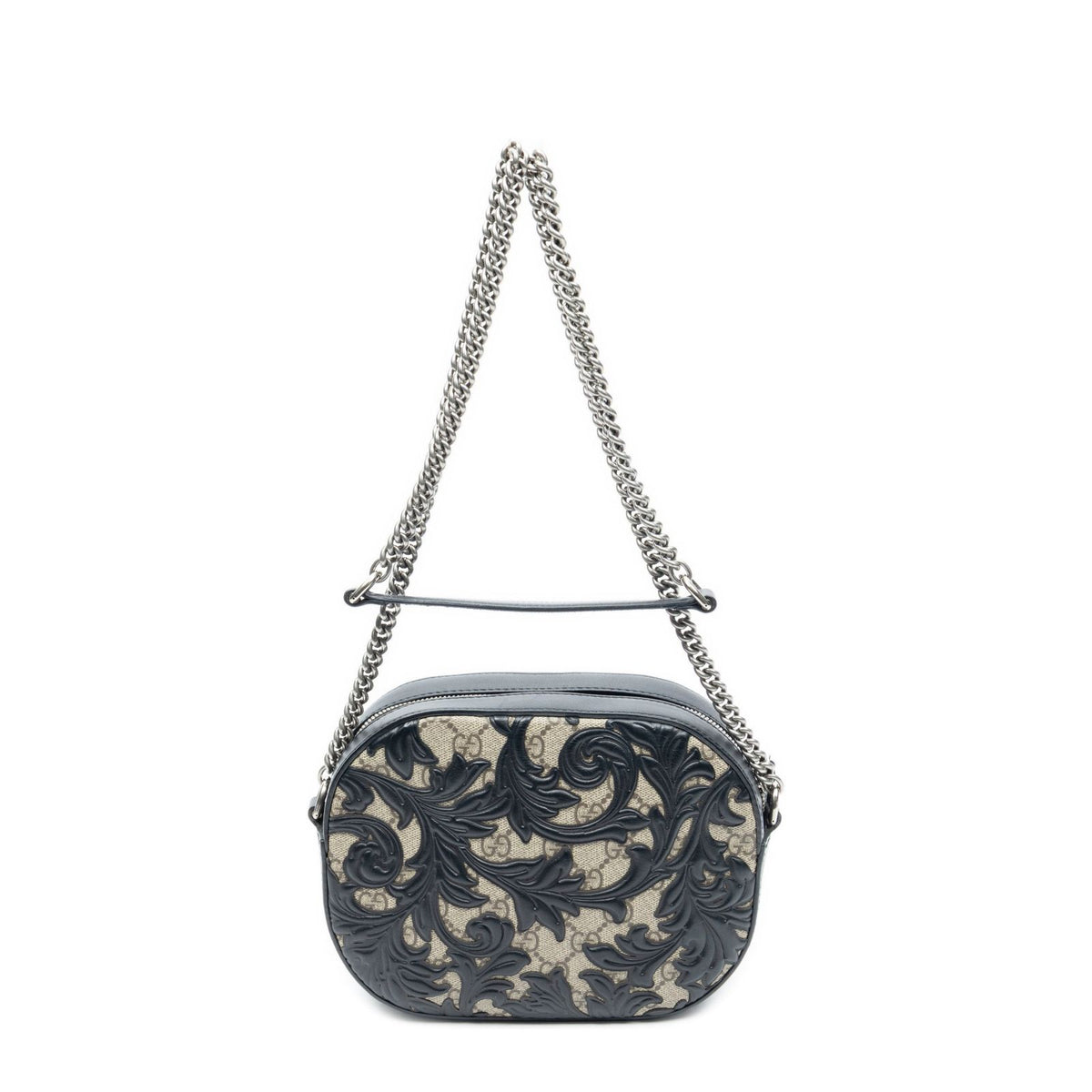 Gucci Mini Arabesque Chain Crossbody Black Beige Supreme Canvas — view 5
