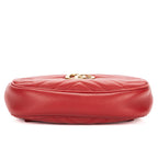 Gucci Marmont Belt Bag Red Matelasse Chevron Leather — view 6