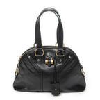 Saint Laurent Medium Muse Black Grain Calfskin Leather Shoulder Bag