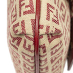 Fendi Small Flap Bag Crossbody Red Beige Zucchino Canvas — view 8