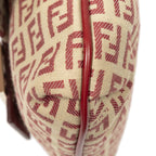 Fendi Small Flap Bag Crossbody Red Beige Zucchino Canvas — view 7